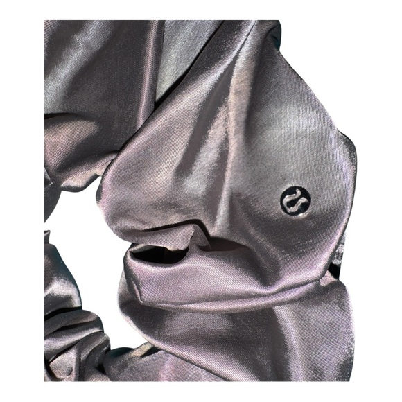 Lululemon Uplifting Oversized Satin Scrunchie Warm Ash Grey NWT Sold Out OS - Picture 6 of 6